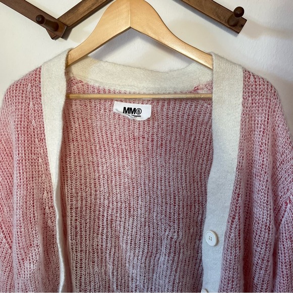 Maison Margiela Pink Mohair Button Front Cardigan Size M - Picture 3 of 7
